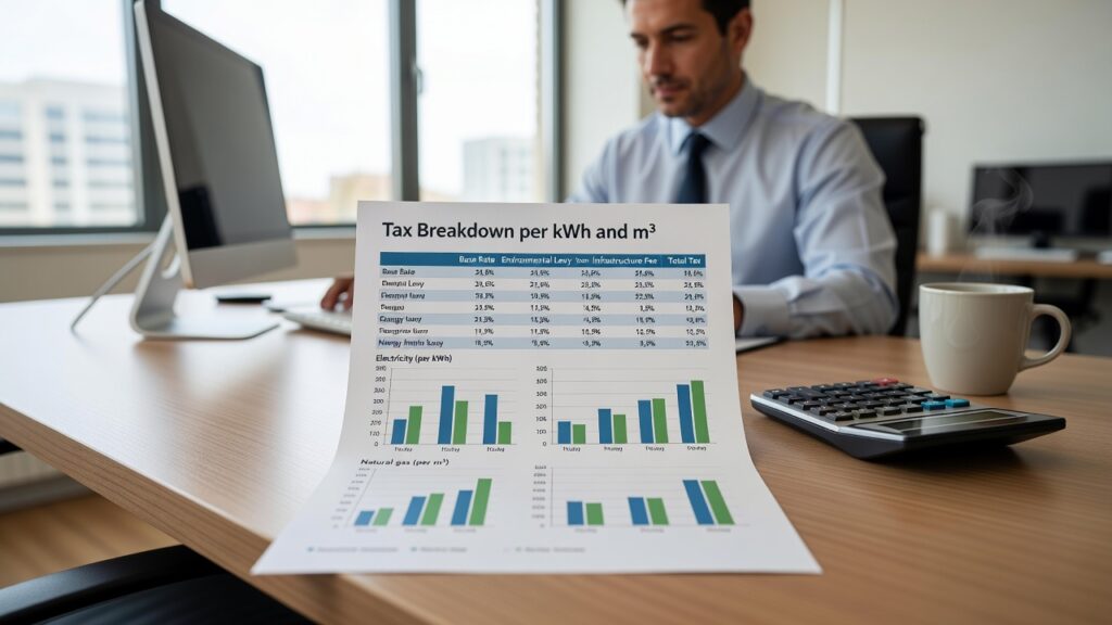 Energiebelasting per kWh en per m3