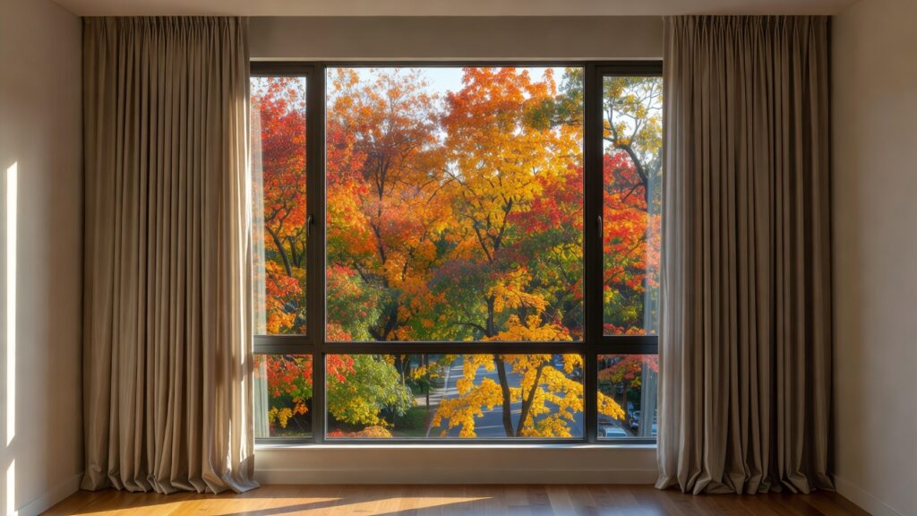 Gordijnen dicht in het appartement: bespaar in de herfst