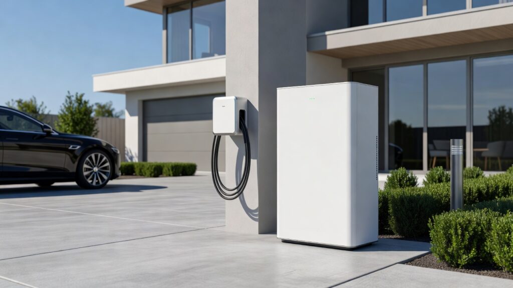 Thuisbatterij en elektrische auto opladen